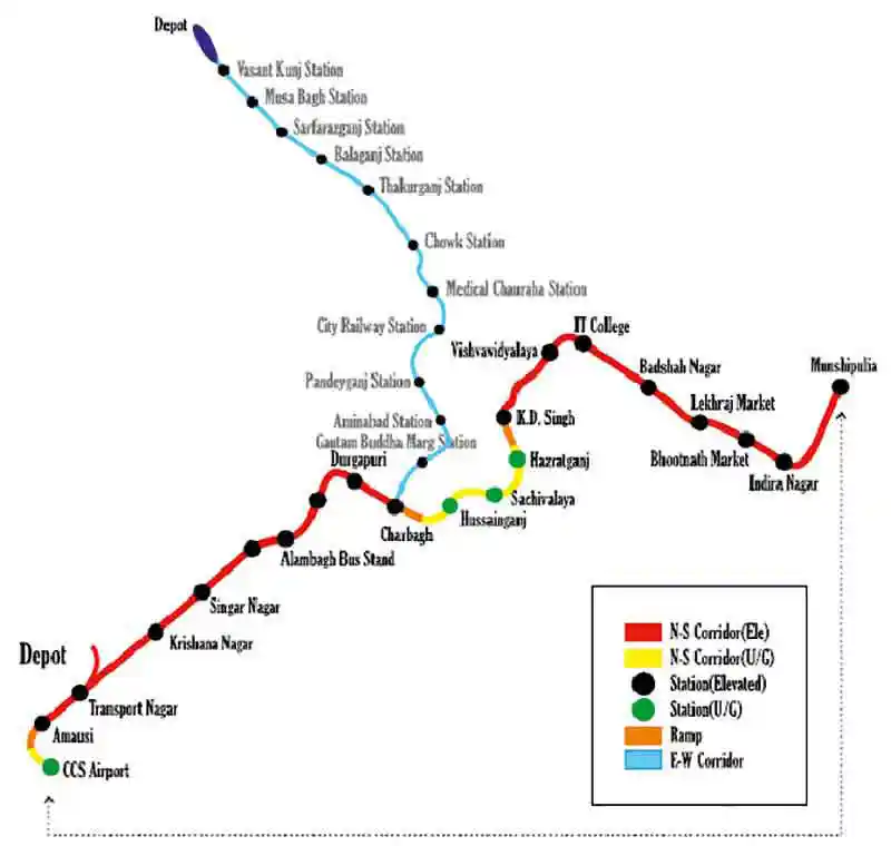 Lucknow Metro Map