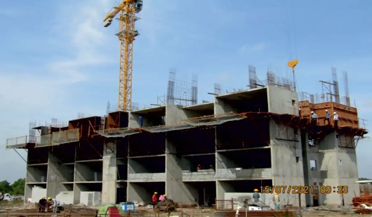 Placement of Tunnelform and casting of concrete