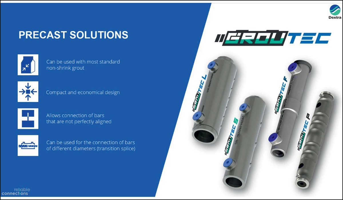 Precast Construction Dextra’s Groutec Precast Couplers