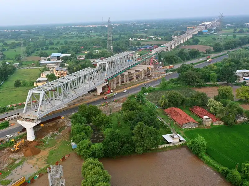 Mumbai–Ahmedabad Bullet Train Project Completes 100m Steel Bridge